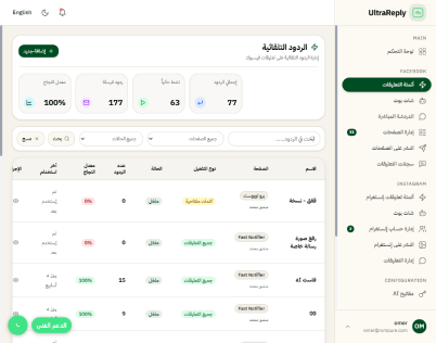 إعداد الرد التلقائي على تعليقات الصفحة